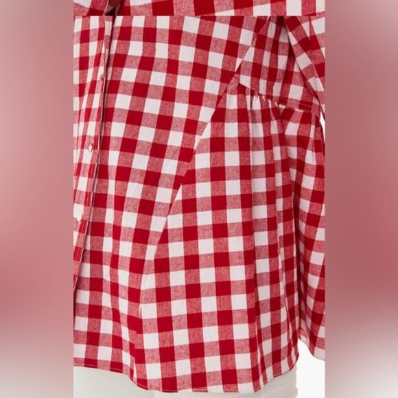 Pomander Place - Gingham Scarlett Button Down Shirt - pple Red. Size: XL. (1721) - Picture 9 of 10